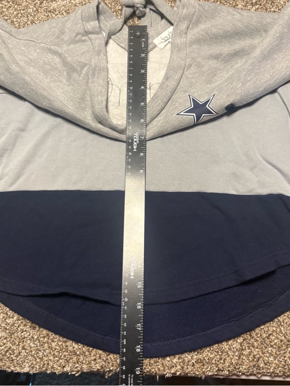 Dallas Cowboys Women’s Medium Colorblock Crewneck Sweatshirt - Navy & Gray - Picture 7 of 13